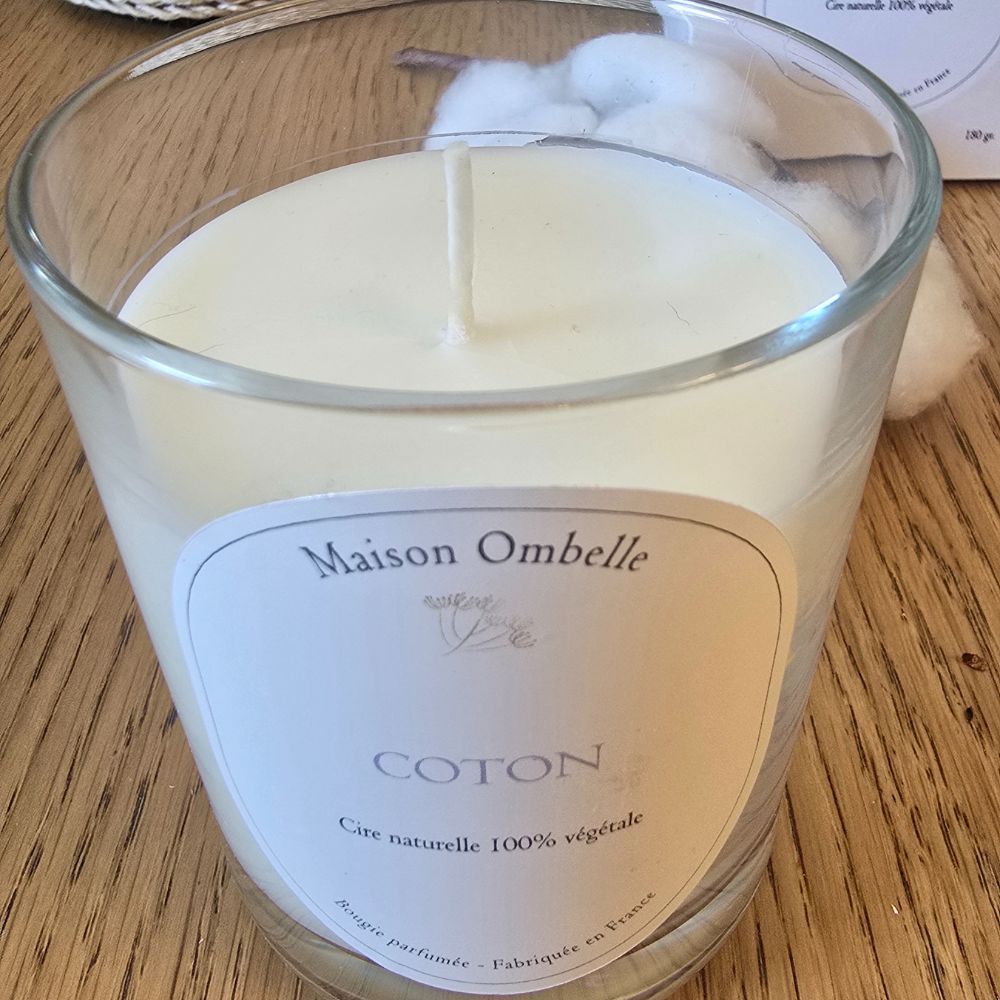 Bougie naturelle parfumée Coton