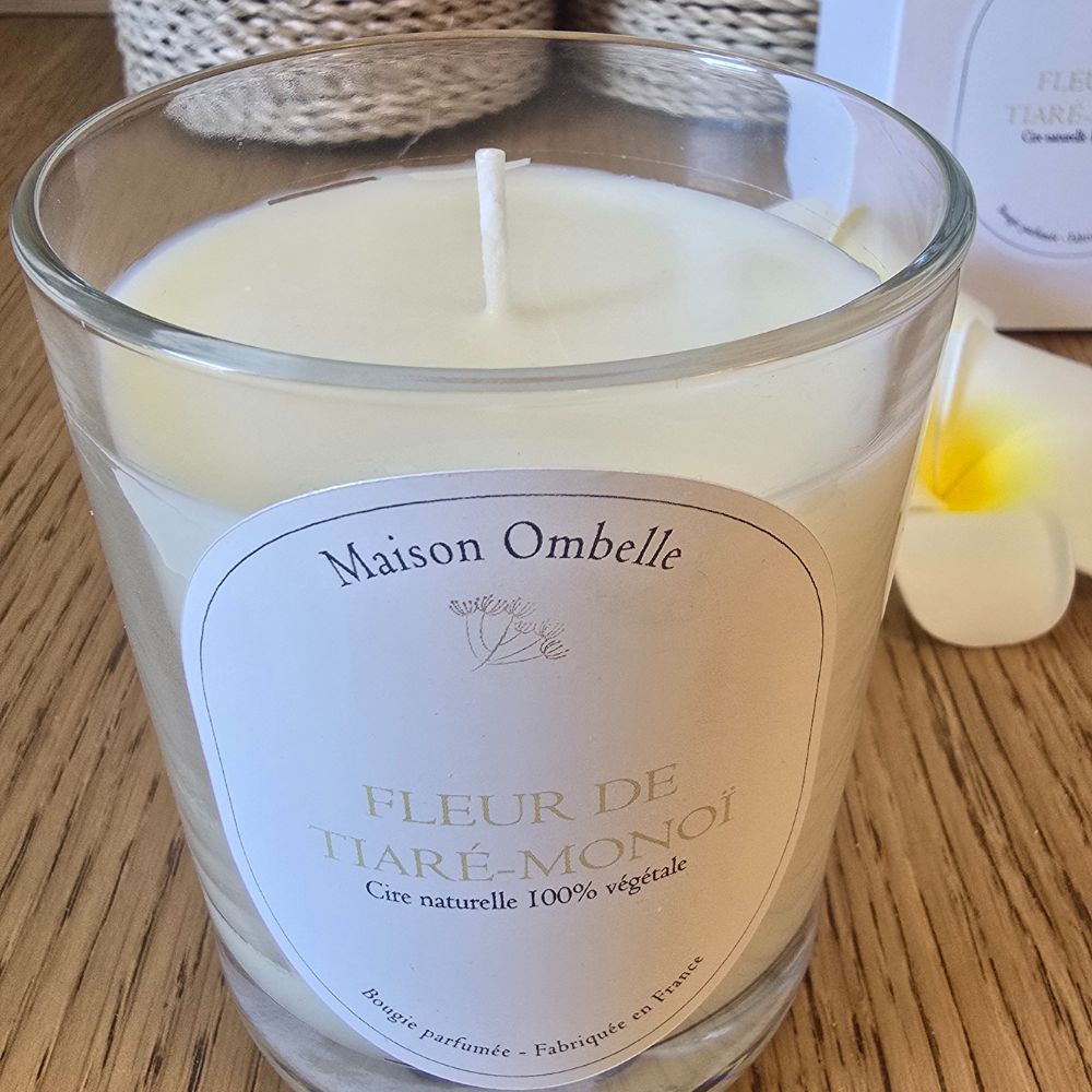 Bougie naturelle parfumée Fleur de Tiaré - Monoï