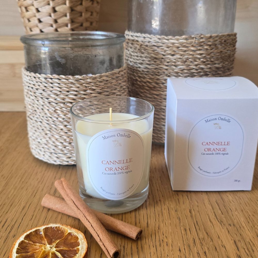 Bougie naturelle parfumée Cannelle Orange