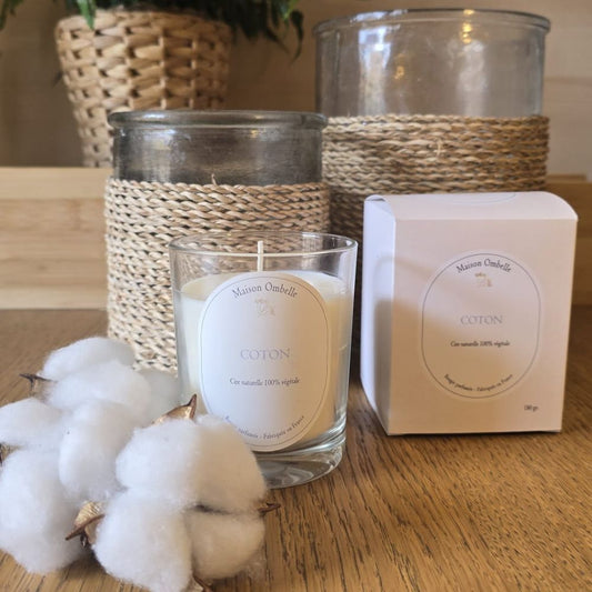 Bougie naturelle parfumée Coton