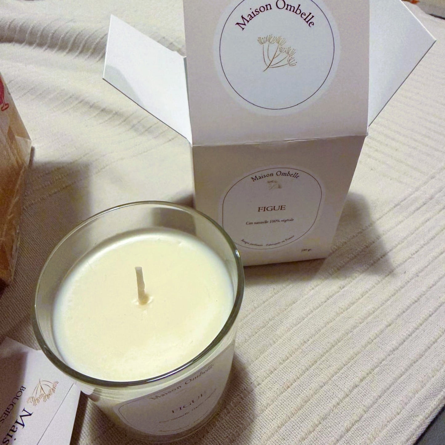 Bougie naturelle parfumée Figue - Maison Ombelle, cire végétale de soja